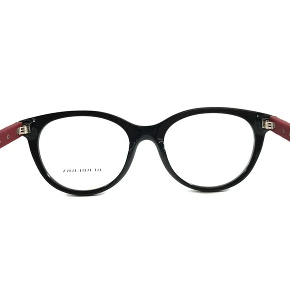 Burberry Eyeglasses Frames B2176 3498 Shiny Black Red Cat Eye Full Rim 51-18-140 - Picture 7 of 10